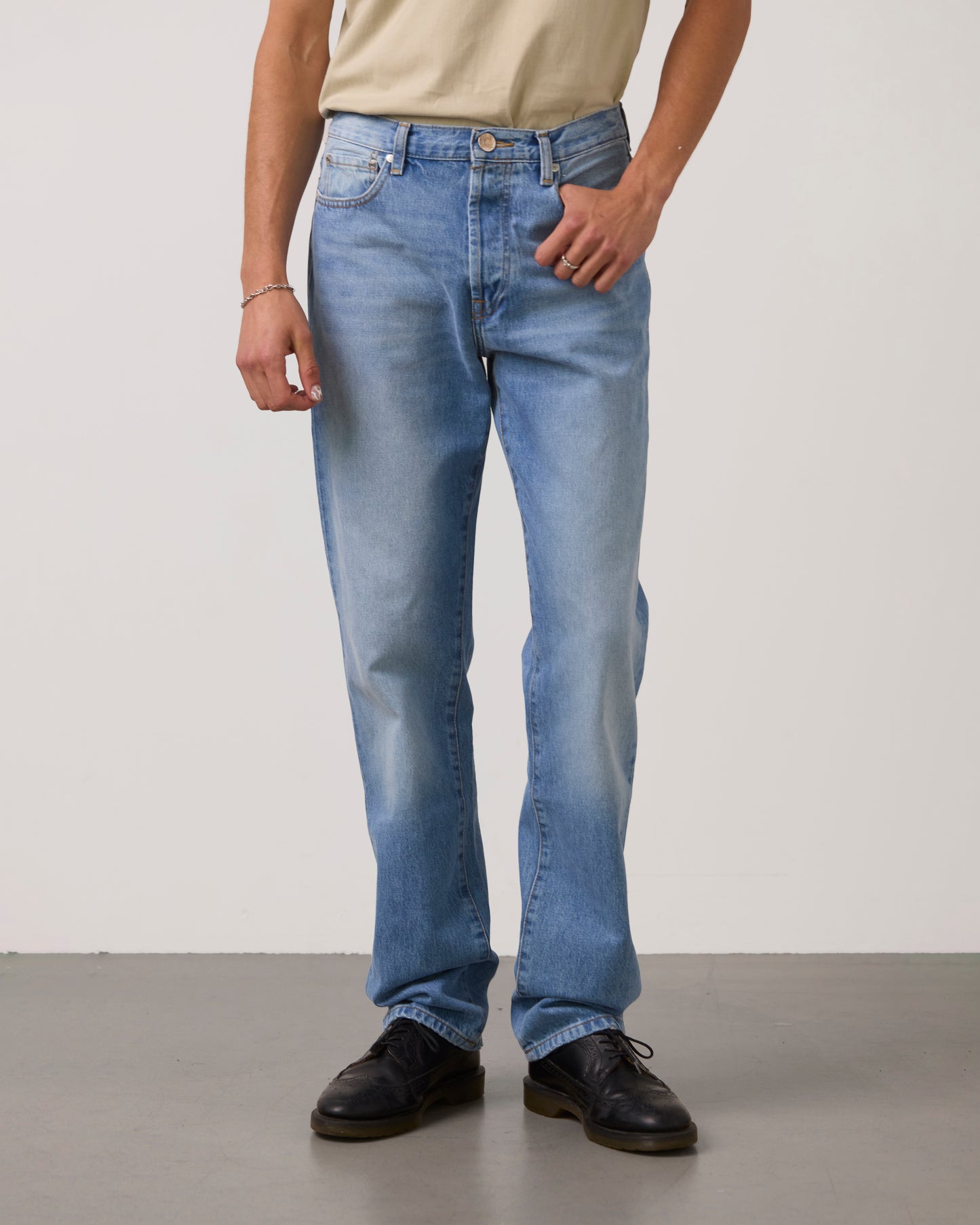 Jeans Straight Loose Fit - Lyseblå