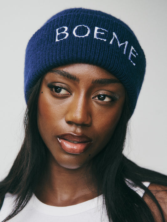 Blue & White Beanie