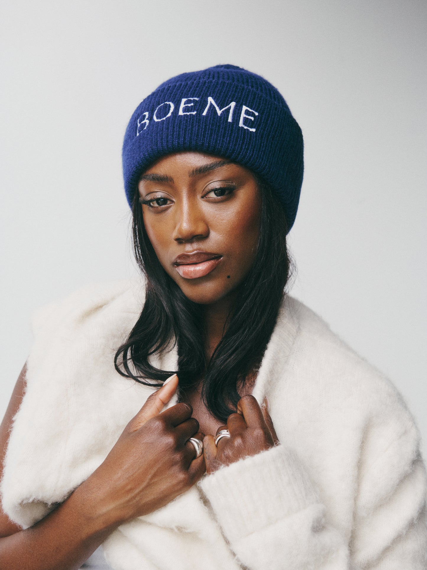 Blue & White Beanie