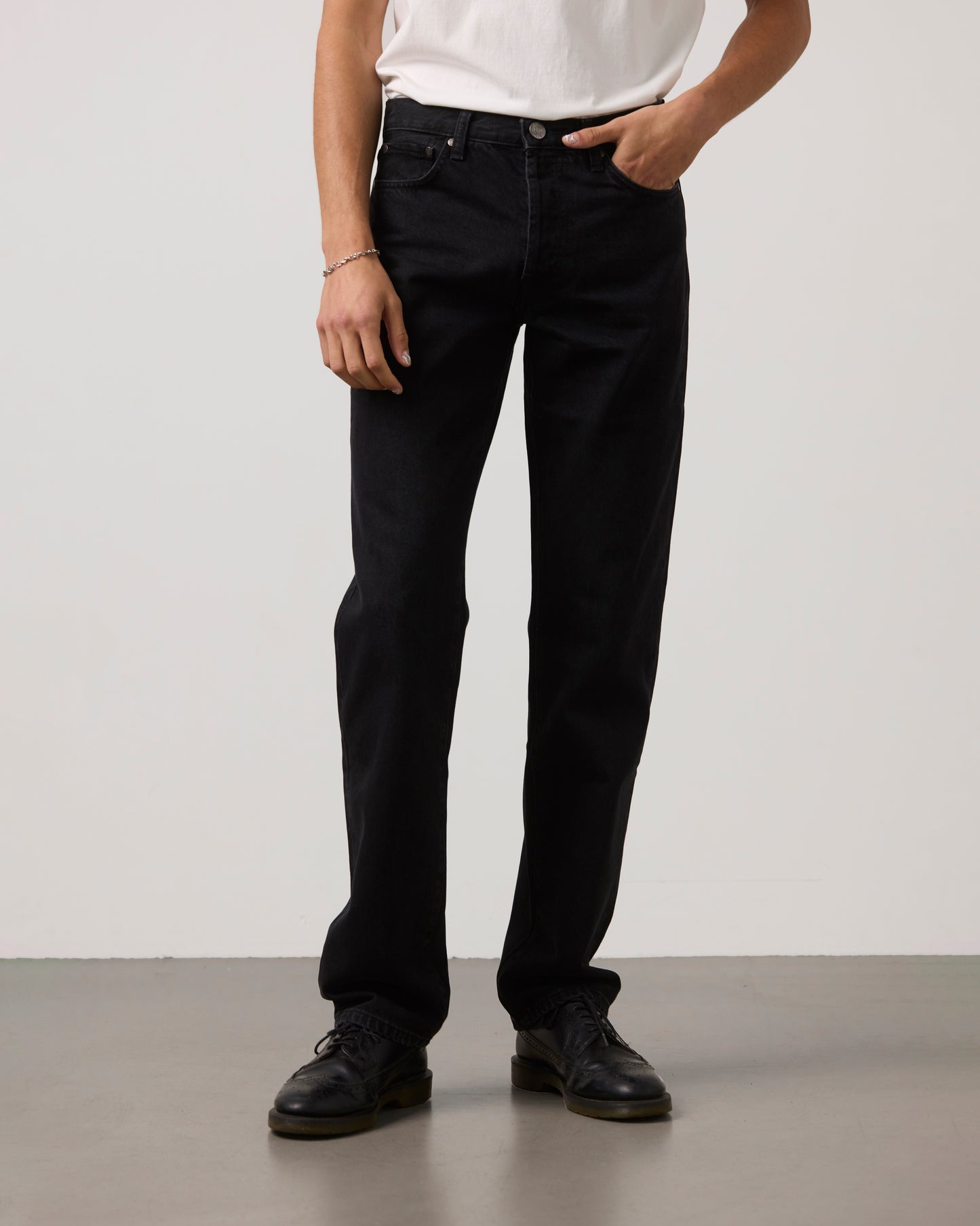 Jeans Straight Loose Fit - Sort 
