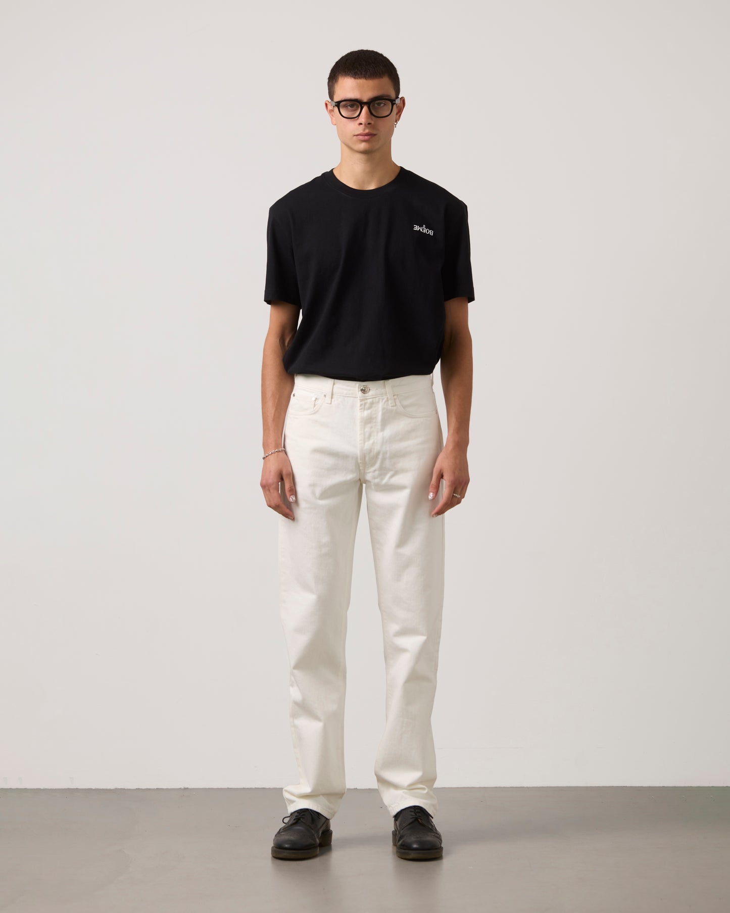 Jeans Straight Loose Fit - Hvid 