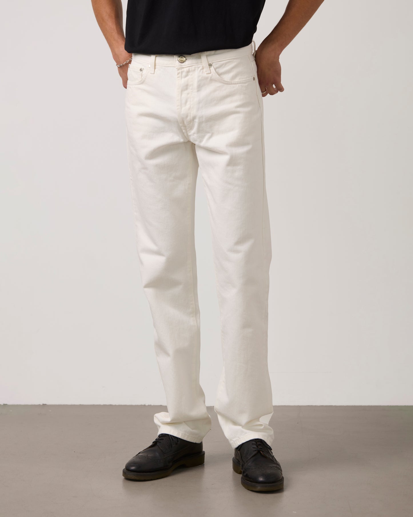 Jeans Straight Loose Fit - Hvid 