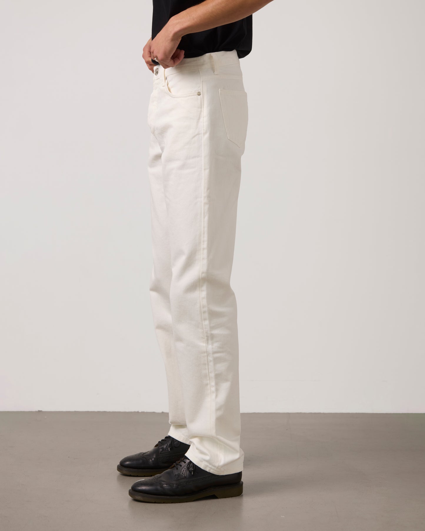 Jeans Straight Loose Fit - Hvid 