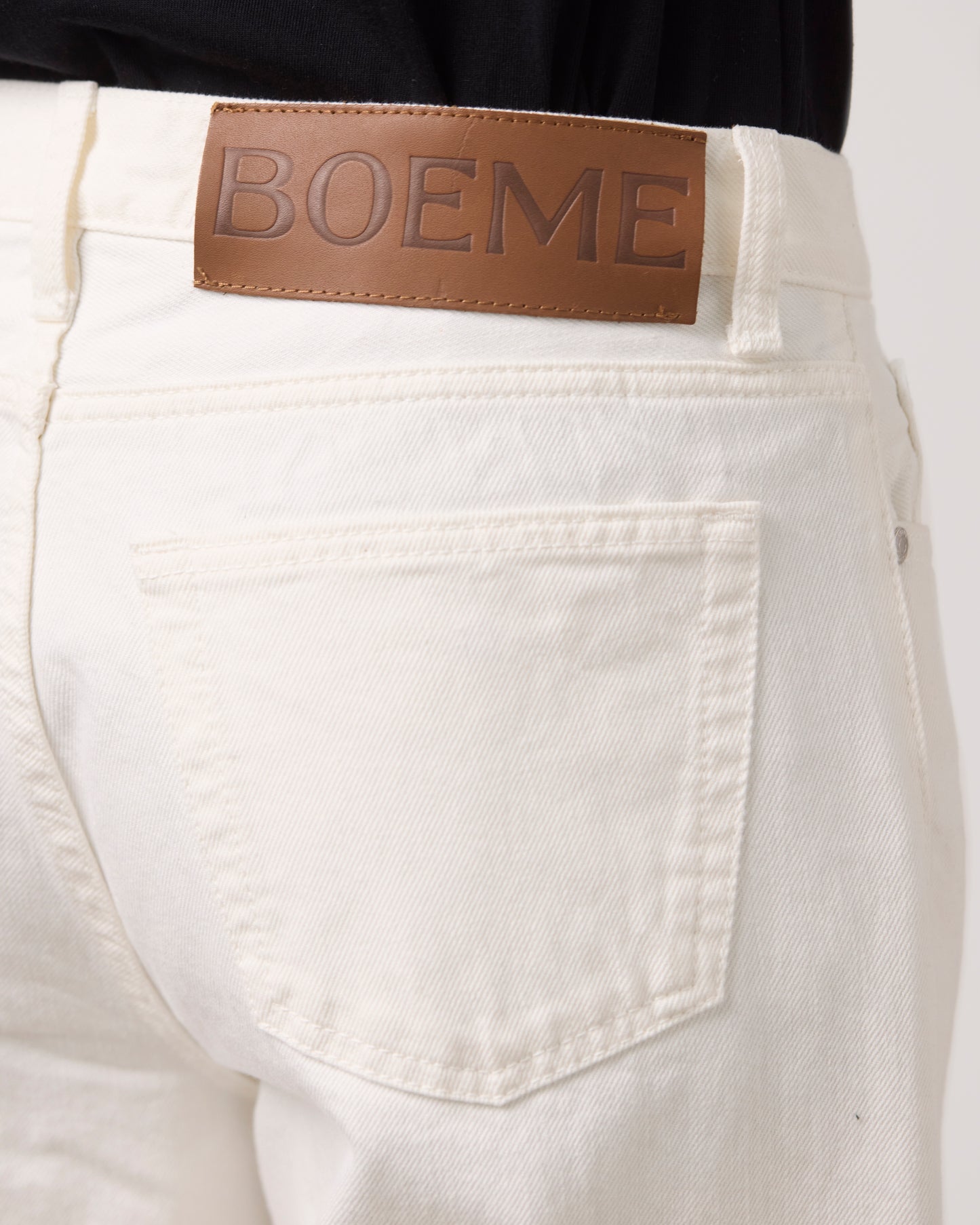 Jeans Straight Loose Fit - Hvid 